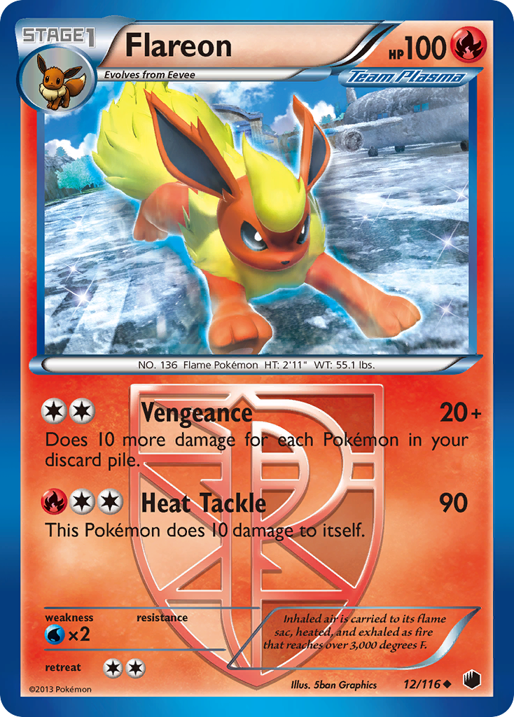 Flareon (12/116) [Black & White: Plasma Freeze] | Play N Trade Winnipeg