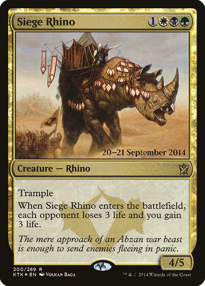 Siege Rhino  [Khans of Tarkir Prerelease Promos] | Play N Trade Winnipeg