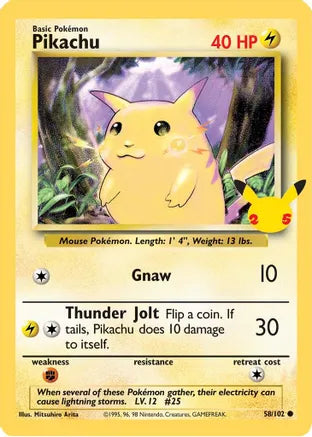 Pikachu (58/102) (25th Anniversary) (Jumbo Card) [Celebrations: 25th Anniversary] | Play N Trade Winnipeg