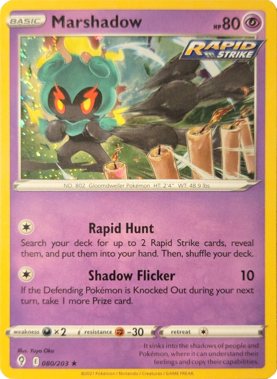 Marshadow (080/203) (Cosmos Holo) [Sword & Shield: Evolving Skies] | Play N Trade Winnipeg