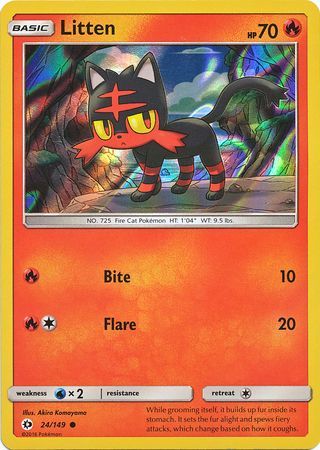 Litten (24/149) (Water Web Holo) [Sun & Moon: Base Set] | Play N Trade Winnipeg