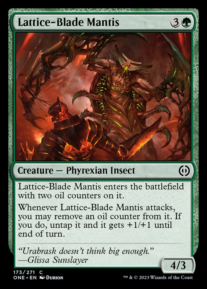 Lattice-Blade Mantis [Phyrexia: All Will Be One] | Play N Trade Winnipeg