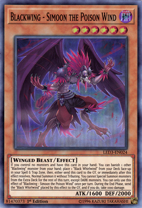 Blackwing - Simoon the Poison Wind [LED3-EN024] Super Rare | Play N Trade Winnipeg