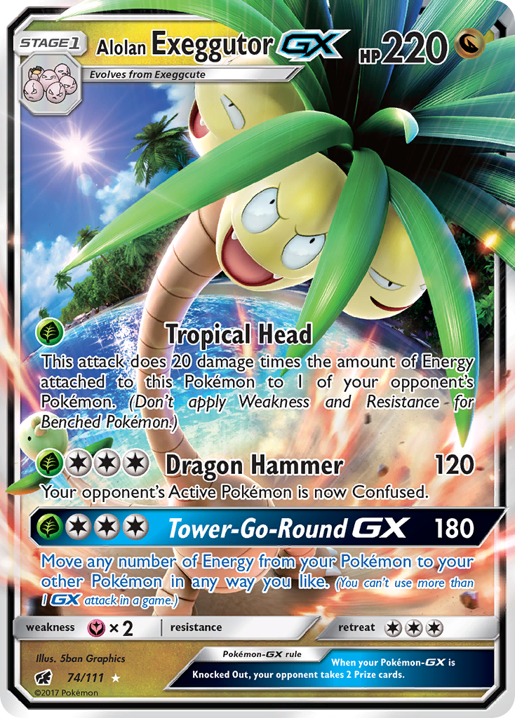 Alolan Exeggutor GX (74/111) [Sun & Moon: Crimson Invasion] | Play N Trade Winnipeg