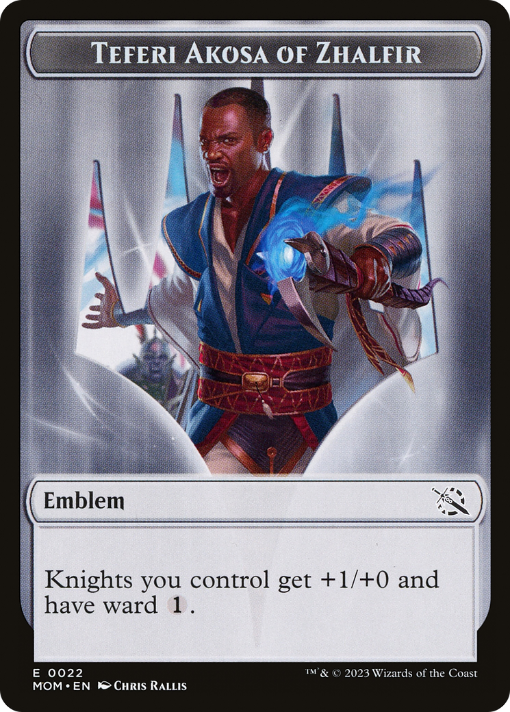 Treasure (21) // Teferi Akosa of Zhalfir Emblem Double-Sided Token [March of the Machine Tokens] | Play N Trade Winnipeg