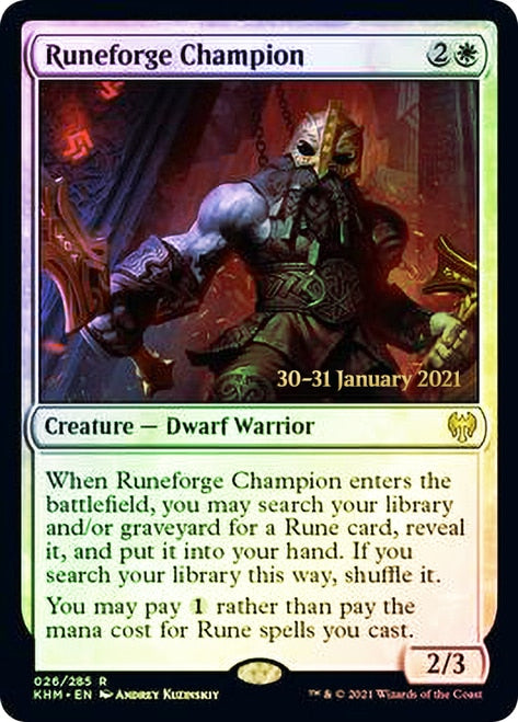 Runeforge Champion [Kaldheim Prerelease Promos] | Play N Trade Winnipeg