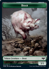 Human (001) // Boar Double-sided Token [Innistrad: Crimson Vow Tokens] | Play N Trade Winnipeg