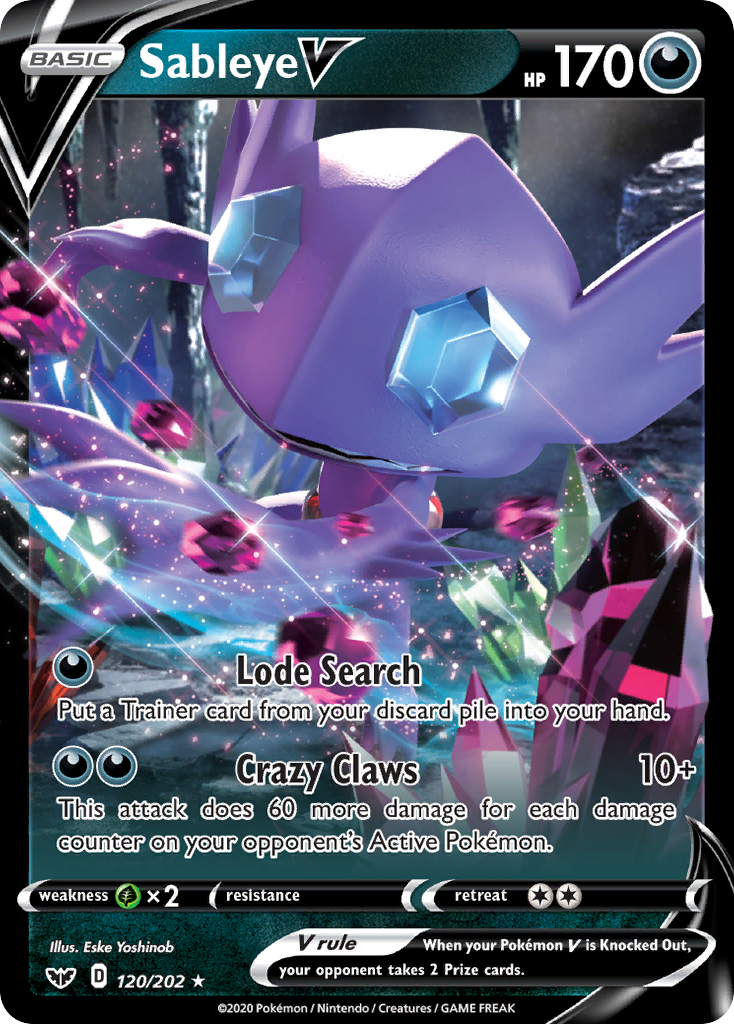 Sableye V (120/202) [Sword & Shield: Base Set] | Play N Trade Winnipeg