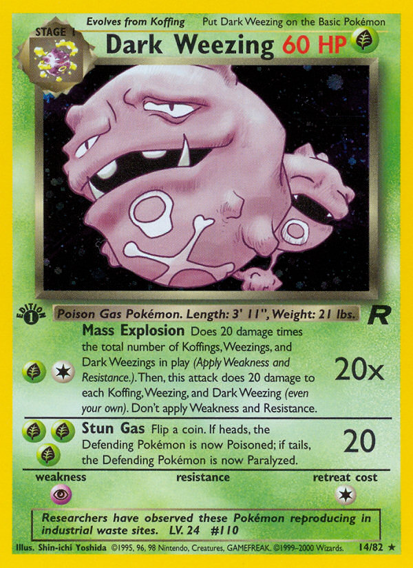 Dark Weezing (14/82) [Team Rocket 1st Edition] | Play N Trade Winnipeg