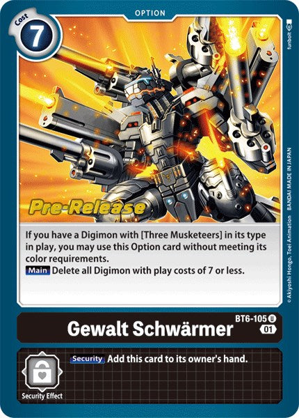 Gewalt Schwarmer [BT6-105] [Double Diamond Pre-Release Cards] | Play N Trade Winnipeg