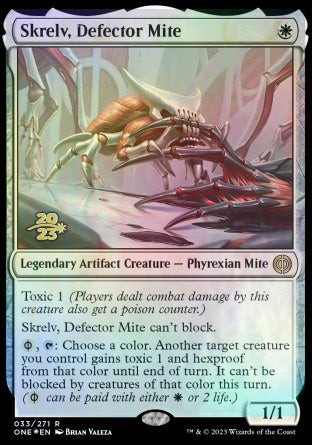 Skrelv, Defector Mite [Phyrexia: All Will Be One Prerelease Promos] | Play N Trade Winnipeg