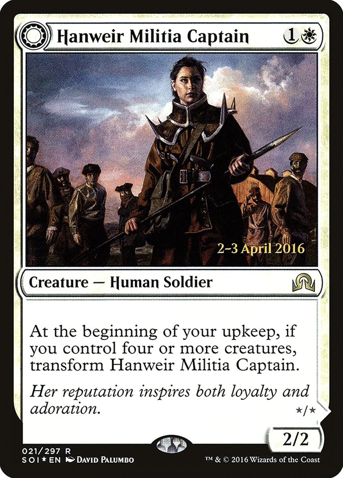 Hanweir Militia Captain // Westvale Cult Leader [Shadows over Innistrad Prerelease Promos] | Play N Trade Winnipeg