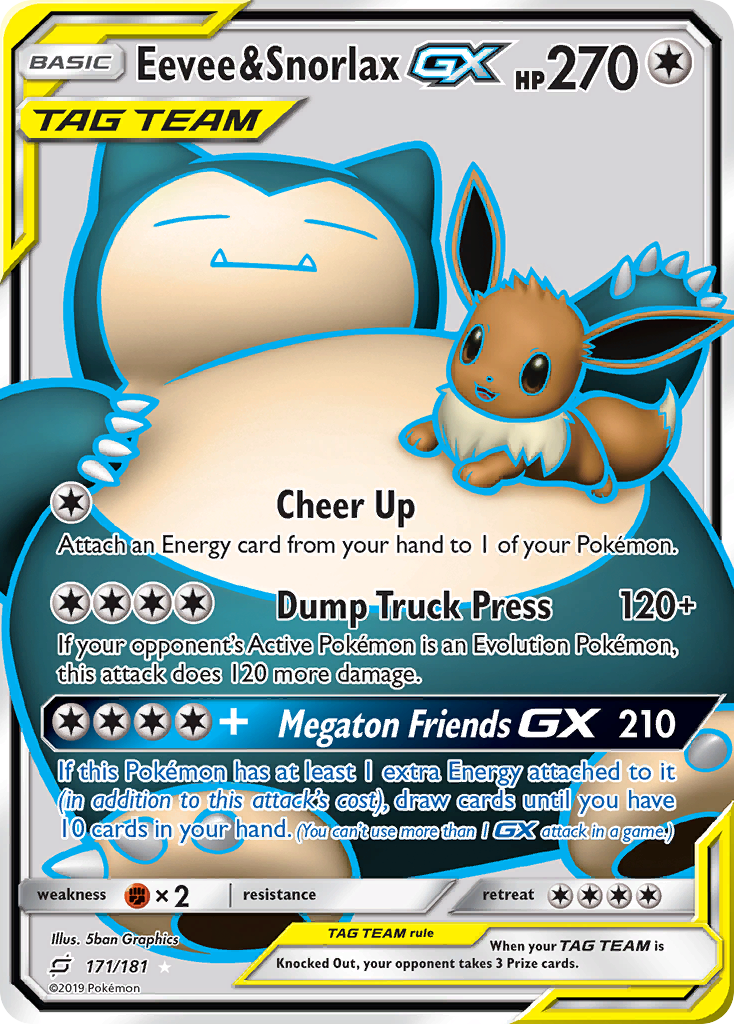 Eevee & Snorlax GX (171/181) [Sun & Moon: Team Up] | Play N Trade Winnipeg