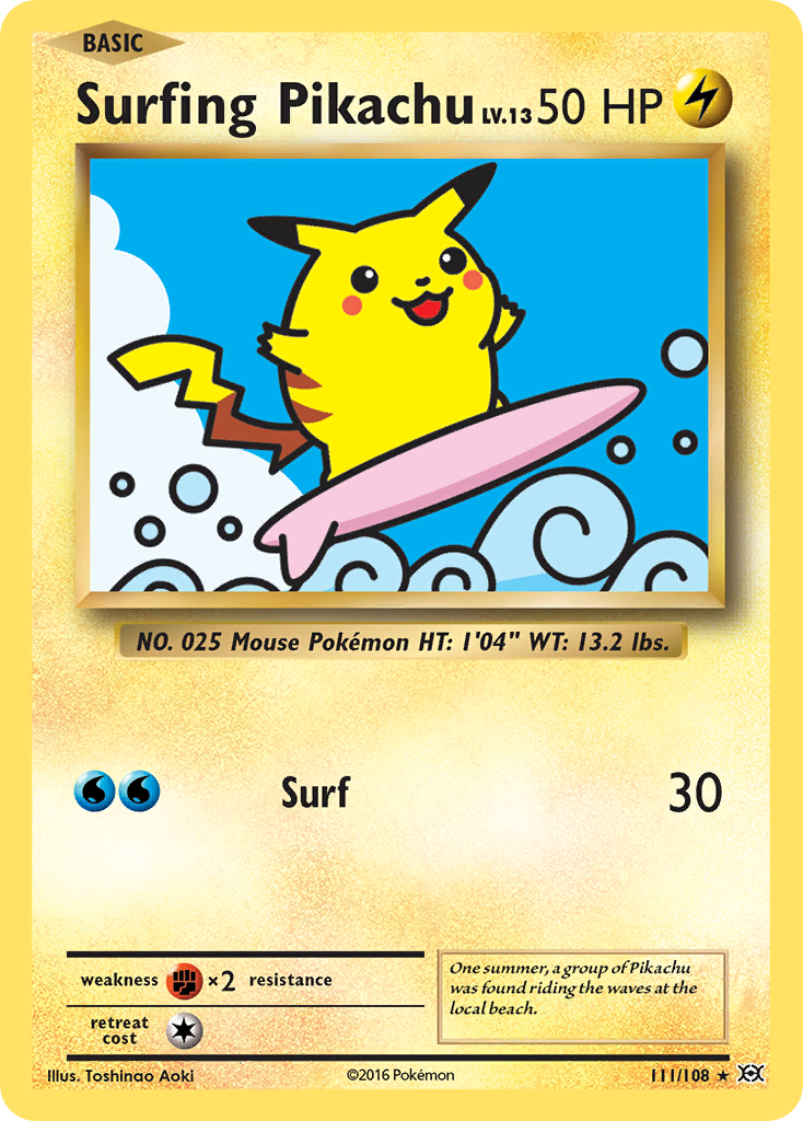 Surfing Pikachu (111/108) [XY: Evolutions] | Play N Trade Winnipeg
