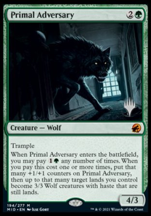 Primal Adversary (Promo Pack) [Innistrad: Midnight Hunt Promos] | Play N Trade Winnipeg
