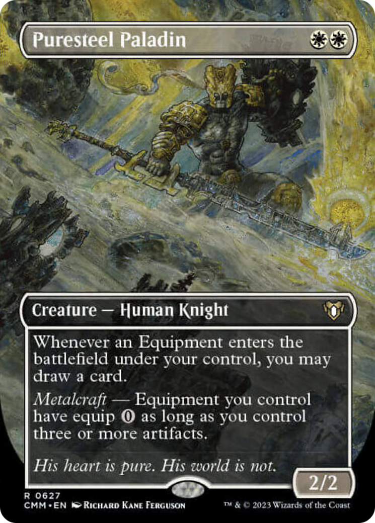 Puresteel Paladin (Borderless Alternate Art) [Commander Masters] | Play N Trade Winnipeg