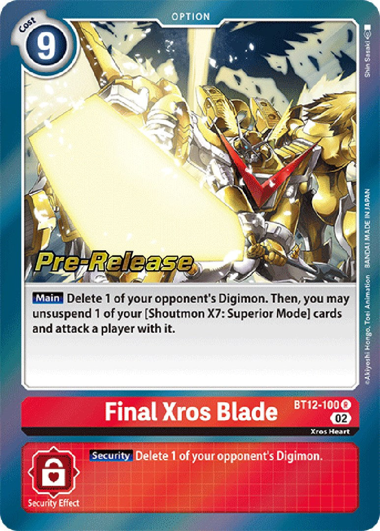 Final Xros Blade [BT12-100] [Across Time Pre-Release Cards] | Play N Trade Winnipeg