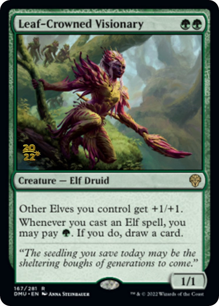 Leaf-Crowned Visionary [Dominaria United Prerelease Promos] | Play N Trade Winnipeg