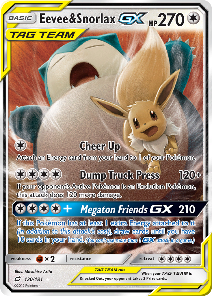 Eevee & Snorlax GX (120/181) [Sun & Moon: Team Up] | Play N Trade Winnipeg