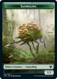 Saproling // Treasure Double-sided Token [Commander 2020 Tokens] | Play N Trade Winnipeg