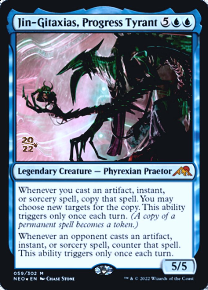 Jin-Gitaxias, Progress Tyrant [Kamigawa: Neon Dynasty Prerelease Promos] | Play N Trade Winnipeg