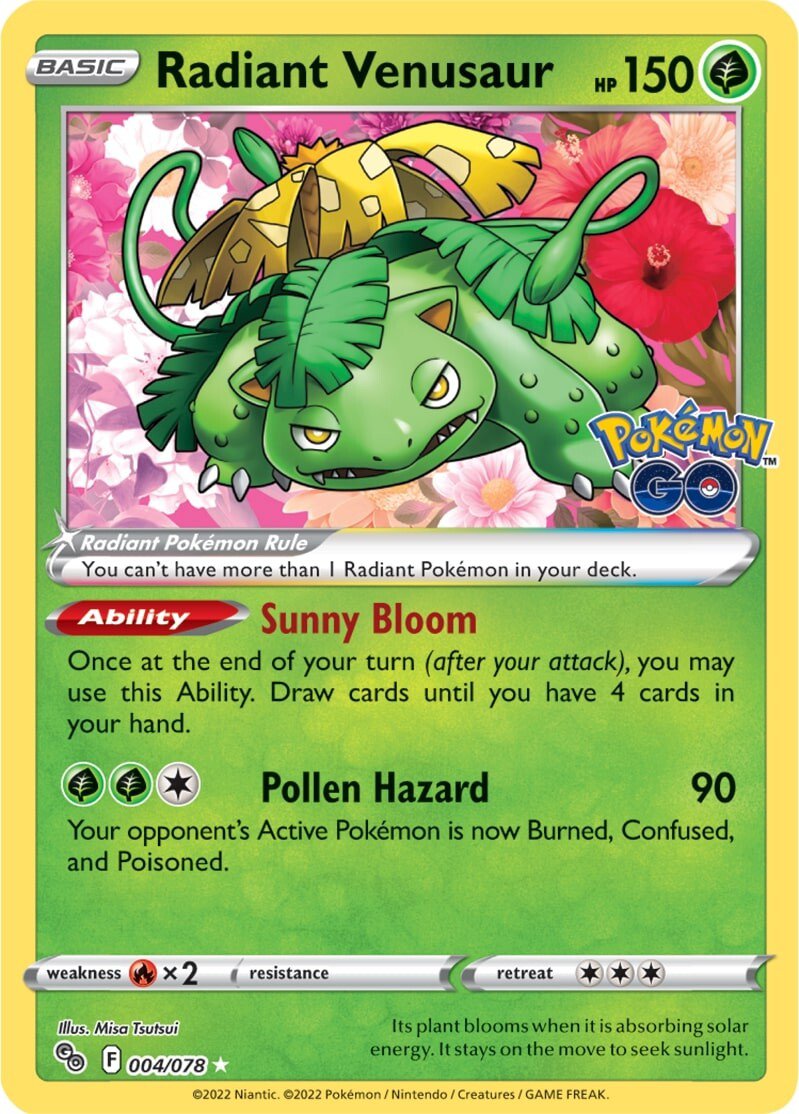 Radiant Venusaur (004/078) [Pokémon GO] | Play N Trade Winnipeg