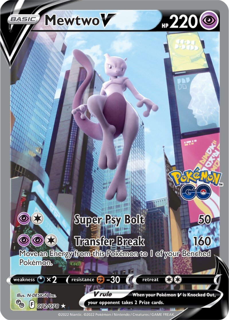 Mewtwo V (072/078) [Pokémon GO] | Play N Trade Winnipeg