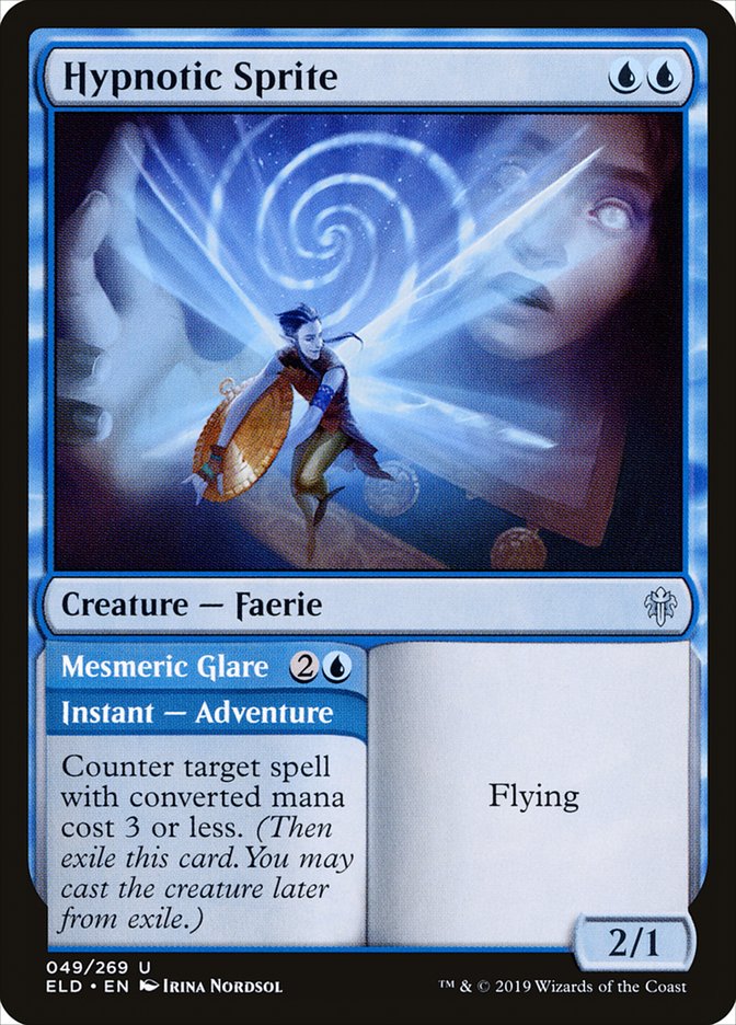 Hypnotic Sprite // Mesmeric Glare [Throne of Eldraine] | Play N Trade Winnipeg