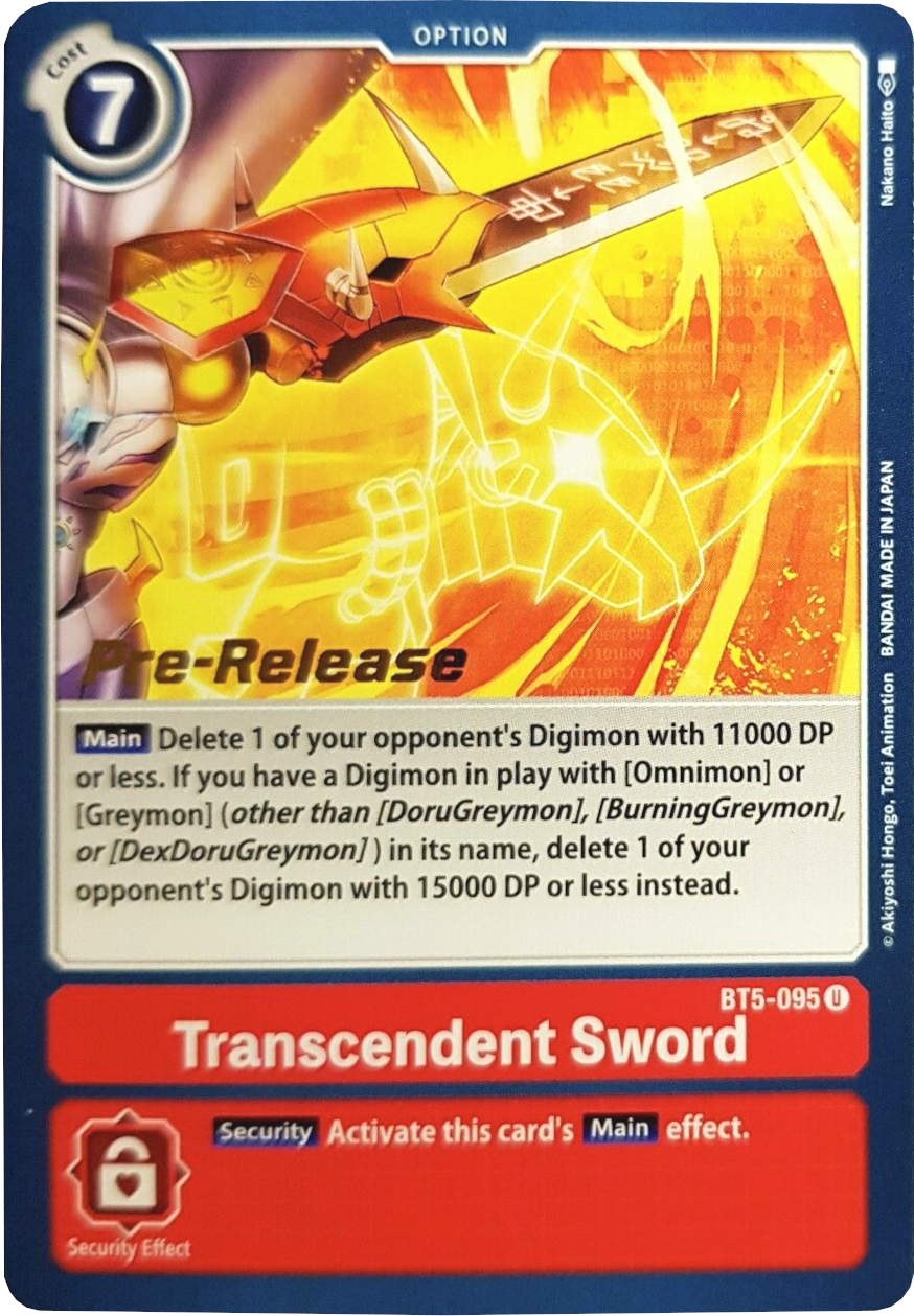 Transcendent Sword [BT5-095] [Battle of Omni Pre-Release Promos] | Play N Trade Winnipeg