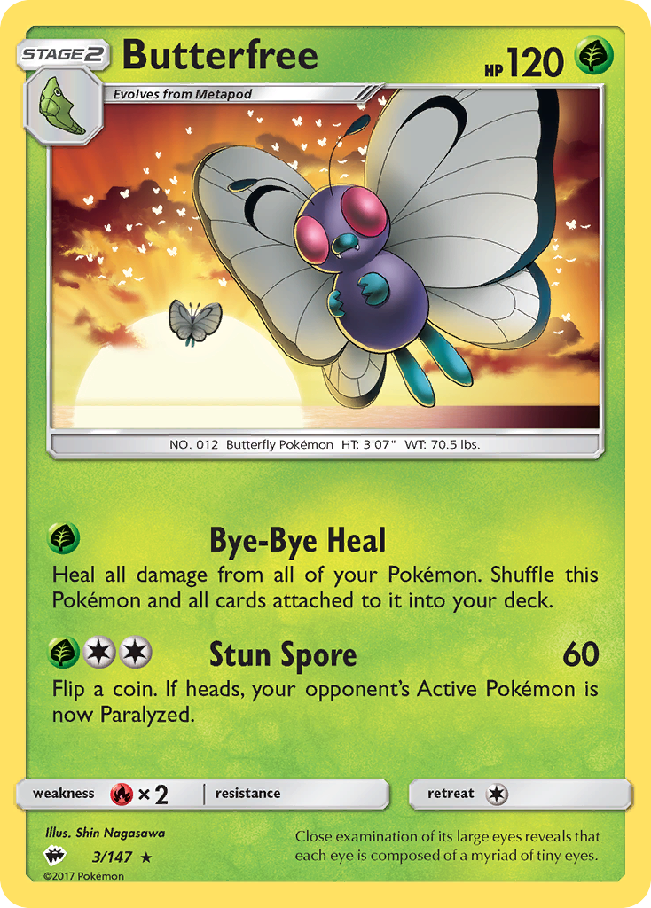 Butterfree (3/147) [Sun & Moon: Burning Shadows] | Play N Trade Winnipeg