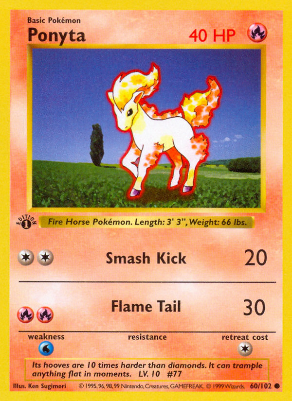 Ponyta (60/102) (Shadowless) [Base Set 1st Edition] | Play N Trade Winnipeg