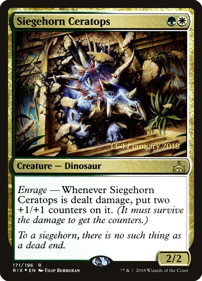 Siegehorn Ceratops [Rivals of Ixalan Prerelease Promos] | Play N Trade Winnipeg