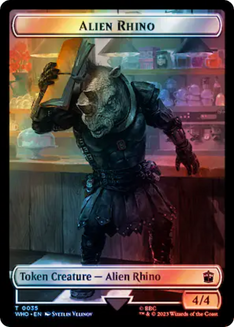 Alien Rhino // Food (0059) Double-Sided Token (Surge Foil) [Doctor Who Tokens] | Play N Trade Winnipeg