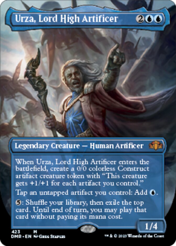 Urza, Lord High Artificer (Borderless Alternate Art) [Dominaria Remastered] | Play N Trade Winnipeg