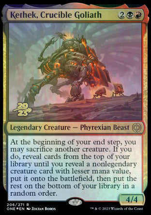 Kethek, Crucible Goliath [Phyrexia: All Will Be One Prerelease Promos] | Play N Trade Winnipeg