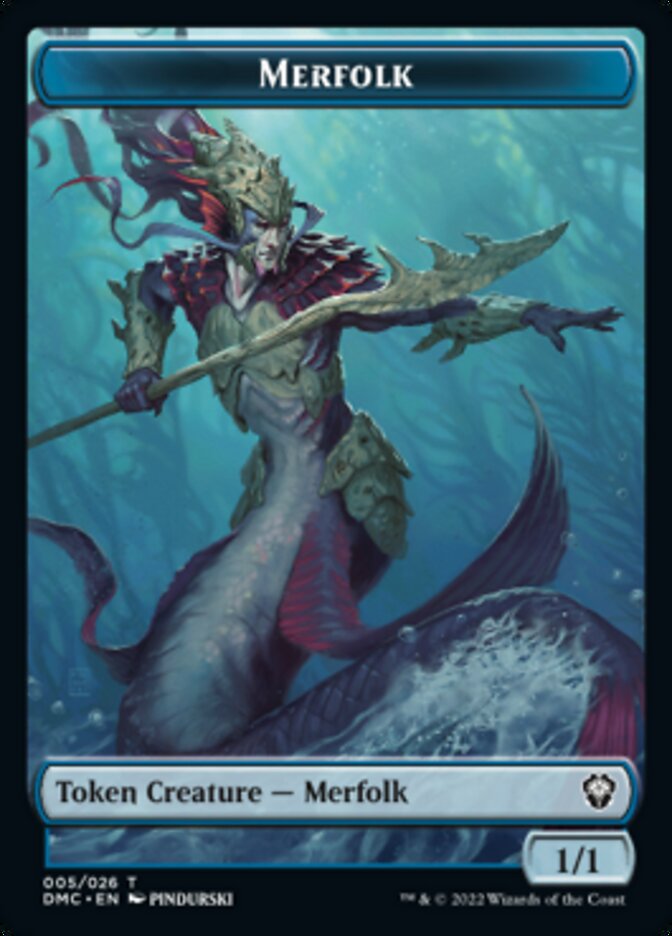 Saproling // Merfolk Double-sided Token [Dominaria United Tokens] | Play N Trade Winnipeg