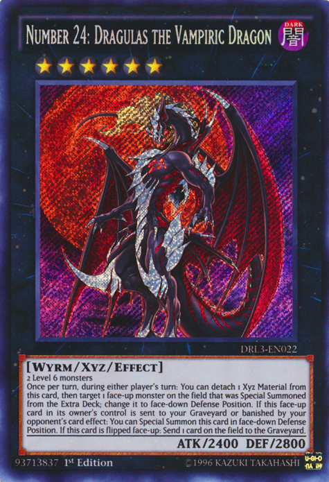 Number 24: Dragulas the Vampiric Dragon [DRL3-EN022] Secret Rare | Play N Trade Winnipeg