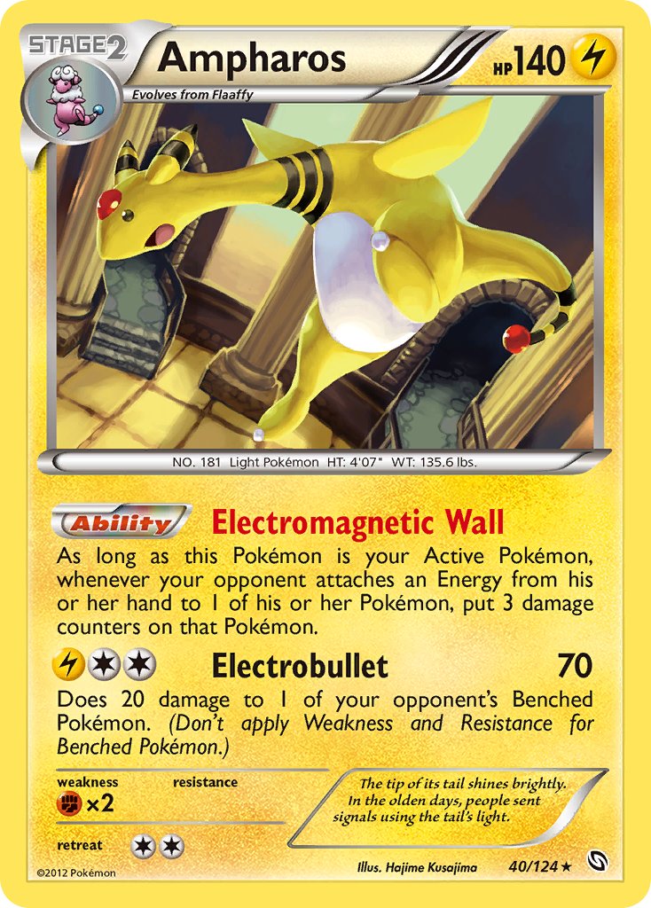 Ampharos (40/124) (Cosmos Holo) (Blister Exclusive) [Black & White: Dragons Exalted] | Play N Trade Winnipeg