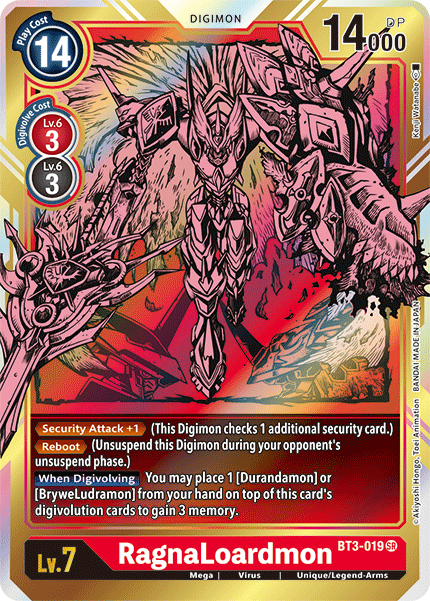 RagnaLoardmon [BT3-019] (Alternate Art) [Release Special Booster Ver.1.5] | Play N Trade Winnipeg