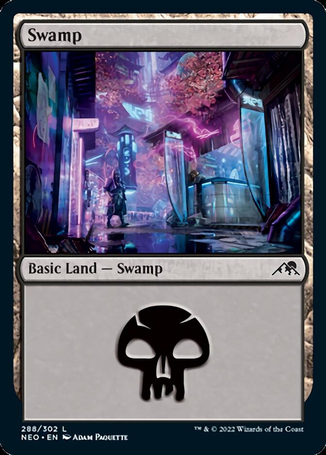Swamp (288) [Kamigawa: Neon Dynasty] | Play N Trade Winnipeg