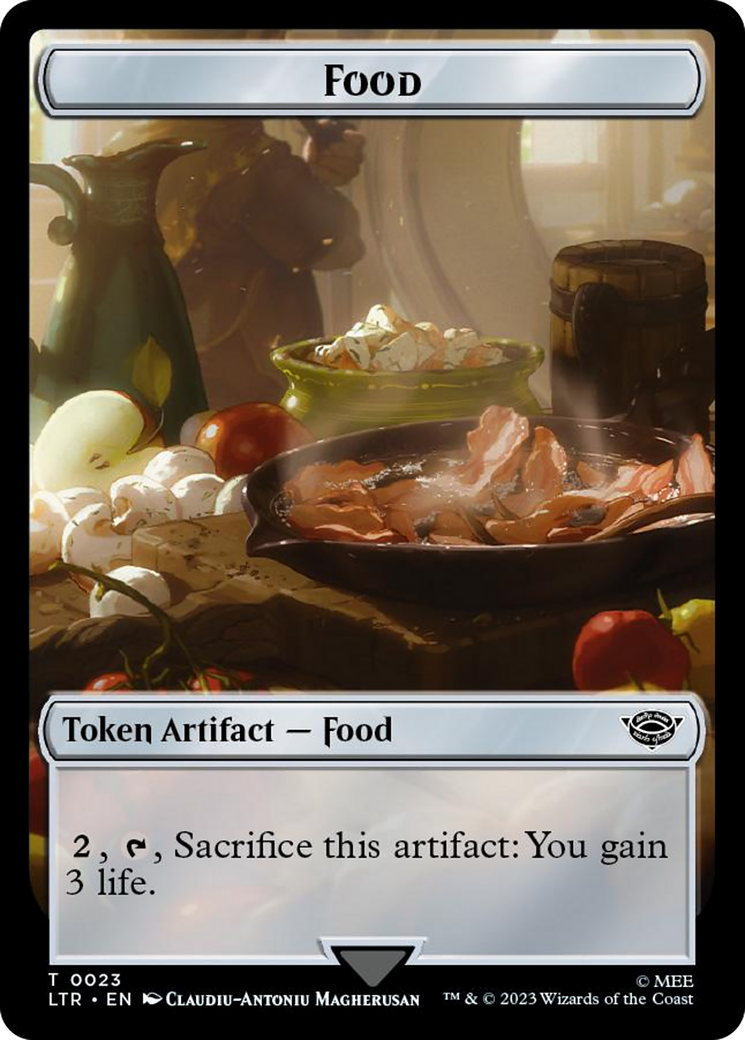 Treasure // Food (0023) Double-Sided Token (Surge Foil) [The Lord of the Rings: Tales of Middle-Earth Tokens] | Play N Trade Winnipeg