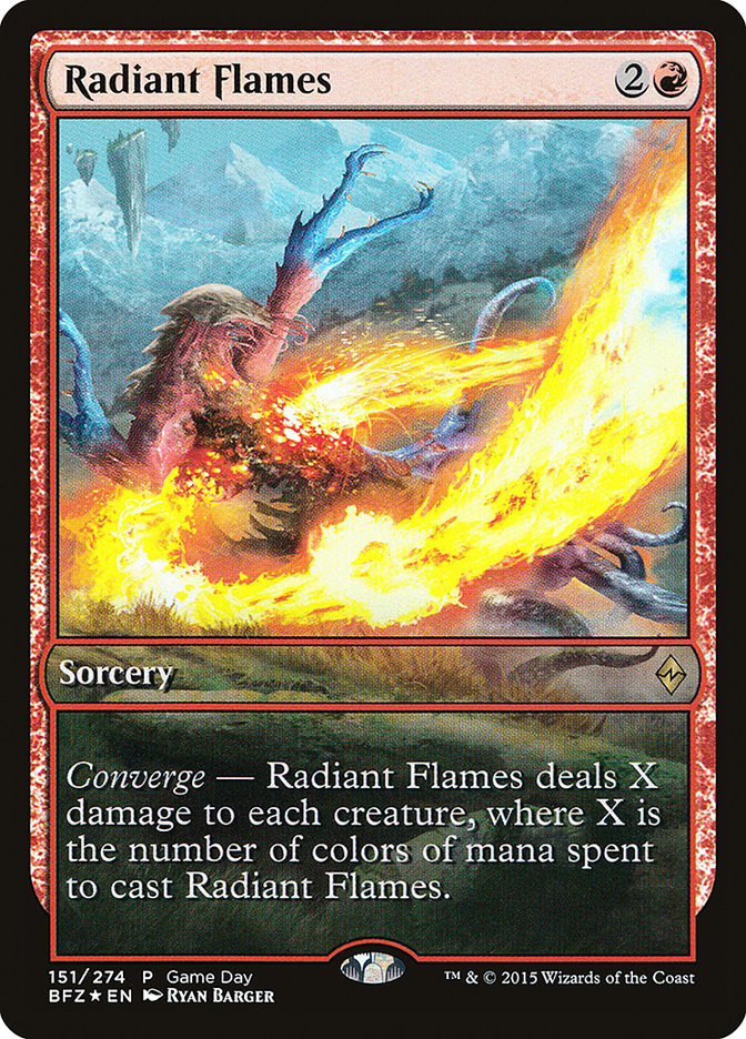 Radiant Flames (Game Day) [Battle for Zendikar Promos] | Play N Trade Winnipeg