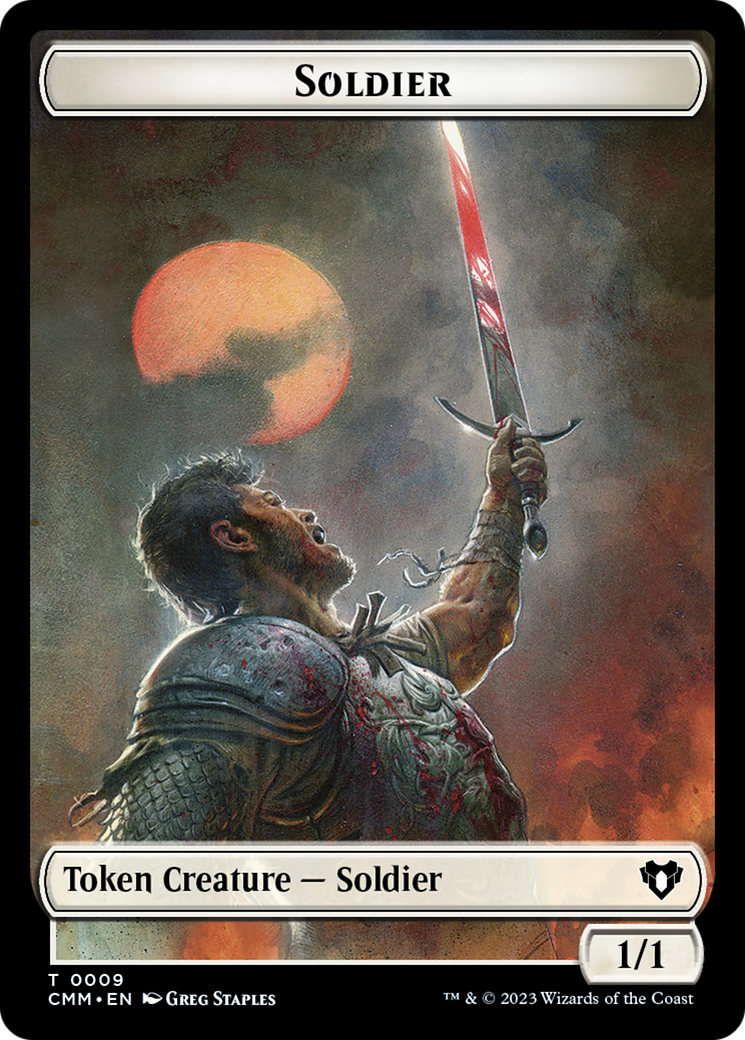 Copy (54) // Human Soldier Double-Sided Token [Commander Masters Tokens] | Play N Trade Winnipeg