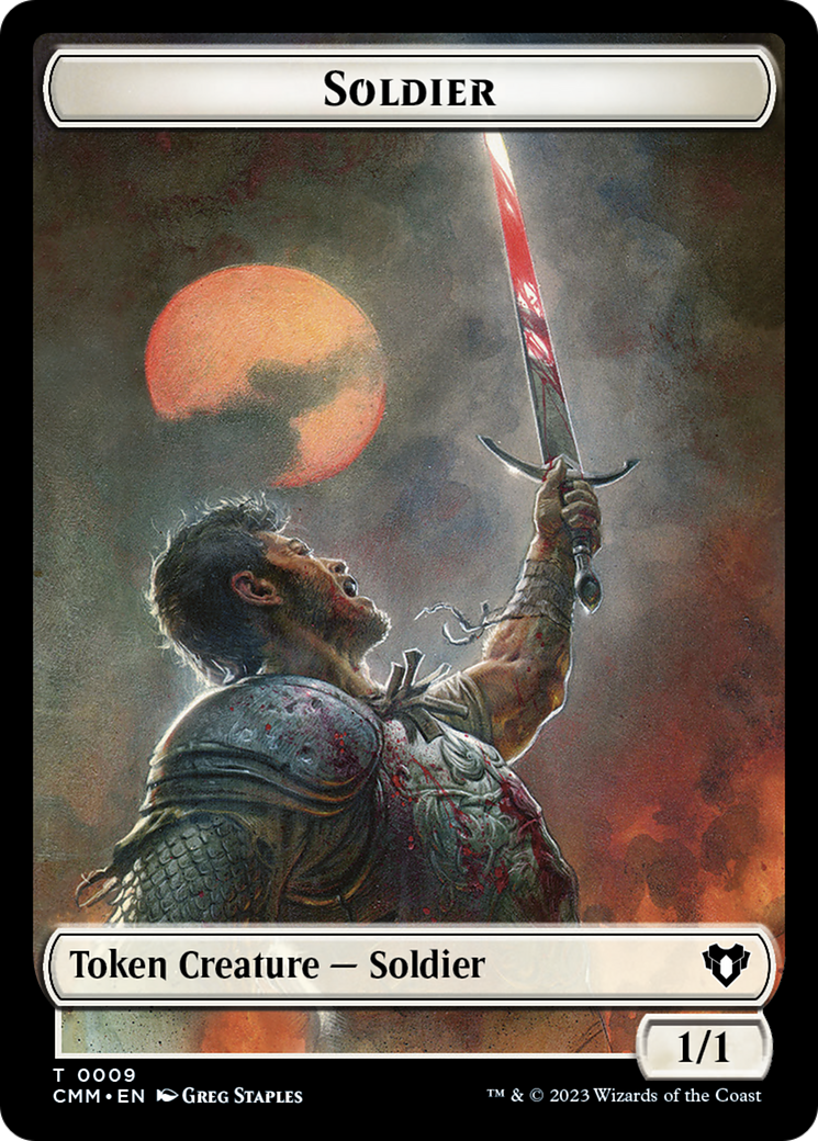 Soldier (0009) // Daretti, Scrap Savant Emblem Double-Sided Token [Commander Masters Tokens] | Play N Trade Winnipeg