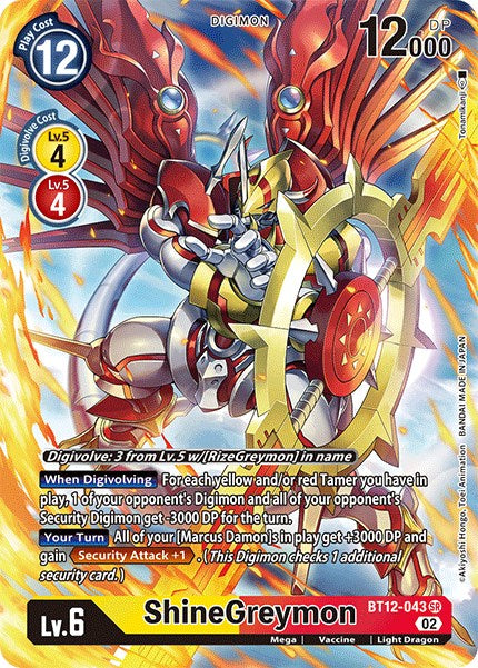 ShineGreymon [BT12-043] (Alternate Art) [Across Time] | Play N Trade Winnipeg