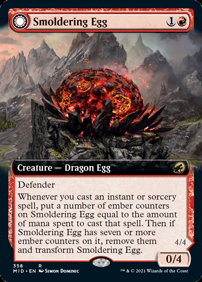 Smoldering Egg // Ashmouth Dragon (Extended) [Innistrad: Midnight Hunt] | Play N Trade Winnipeg