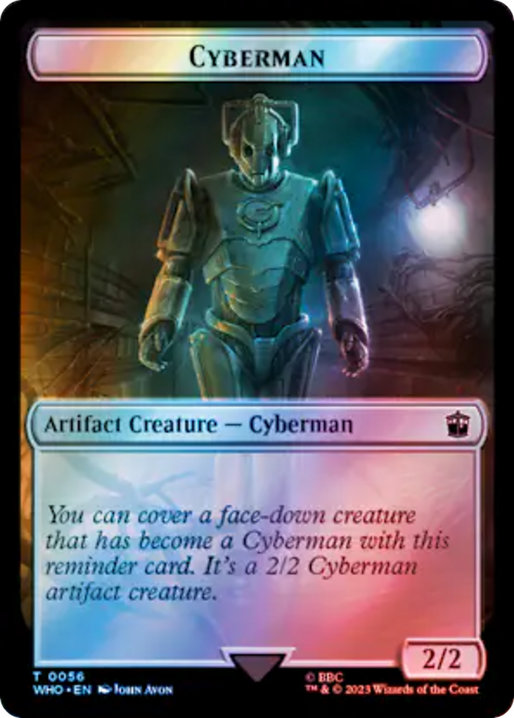 Warrior // Cyberman Double-Sided Token (Surge Foil) [Doctor Who Tokens] | Play N Trade Winnipeg