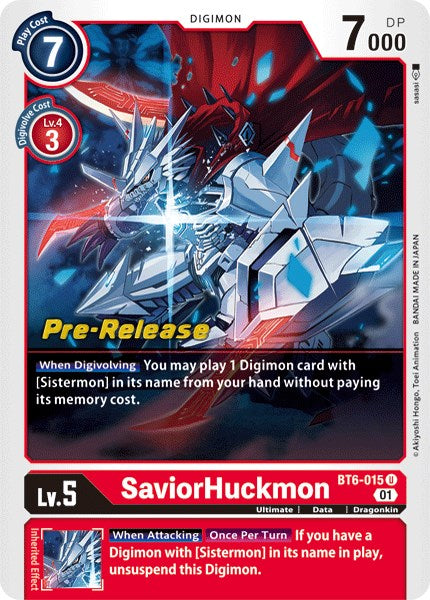 SaviorHuckmon [BT6-015] [Double Diamond Pre-Release Cards] | Play N Trade Winnipeg