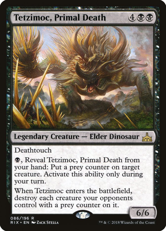 Tetzimoc, Primal Death [Rivals of Ixalan] | Play N Trade Winnipeg