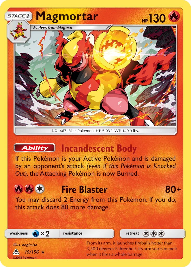 Magmortar (19/156) [Sun & Moon: Ultra Prism] | Play N Trade Winnipeg